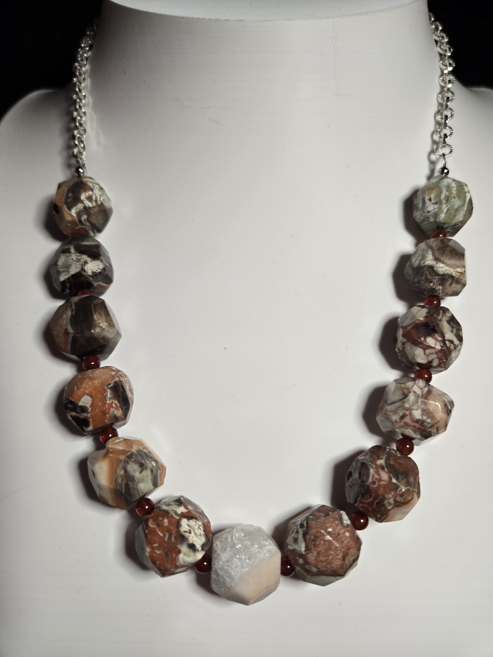 Rhyolite And Carnelian Necklace